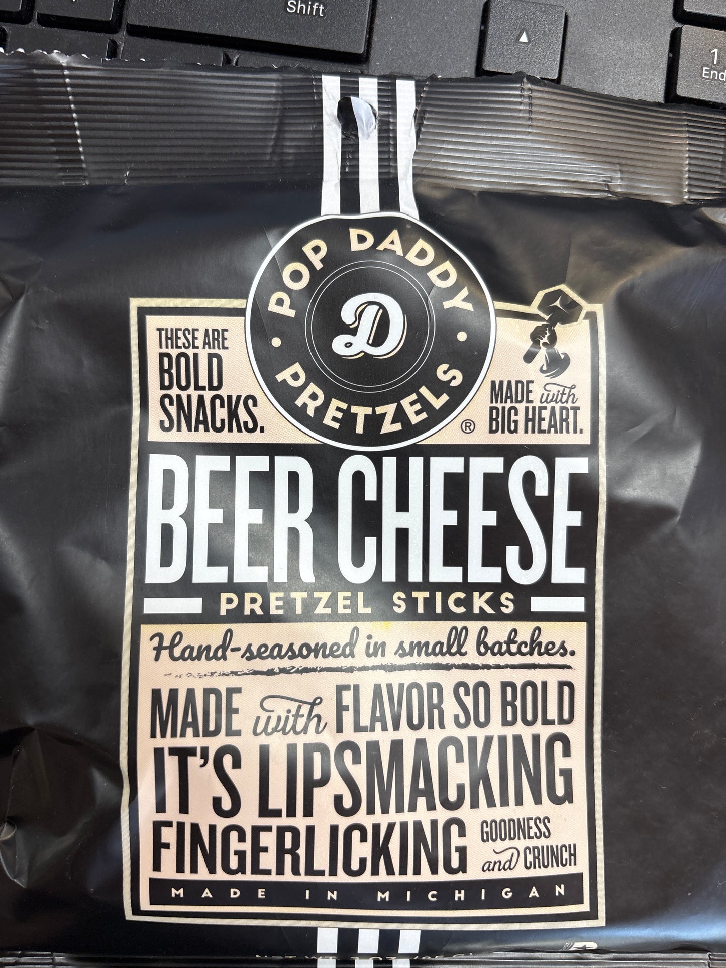 Pop daddy, pretzels, beer cheese