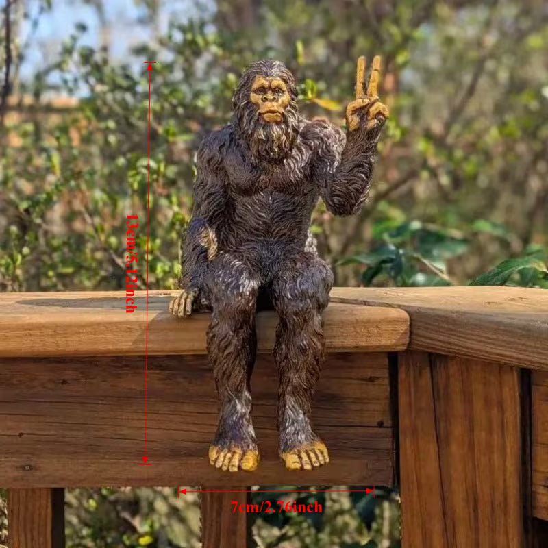 Peace Sign Bigfoot Garden Statue