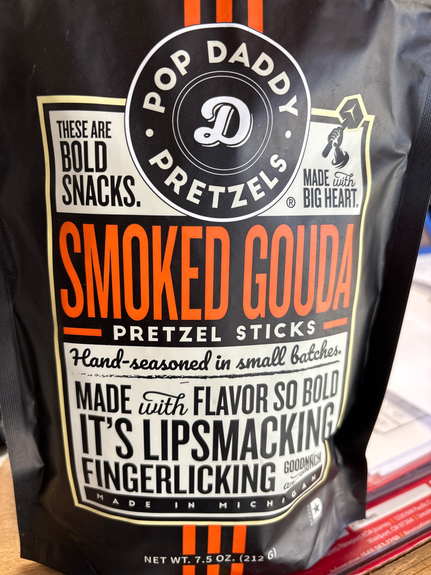 Pop daddy, pretzels, smoked Gouda
