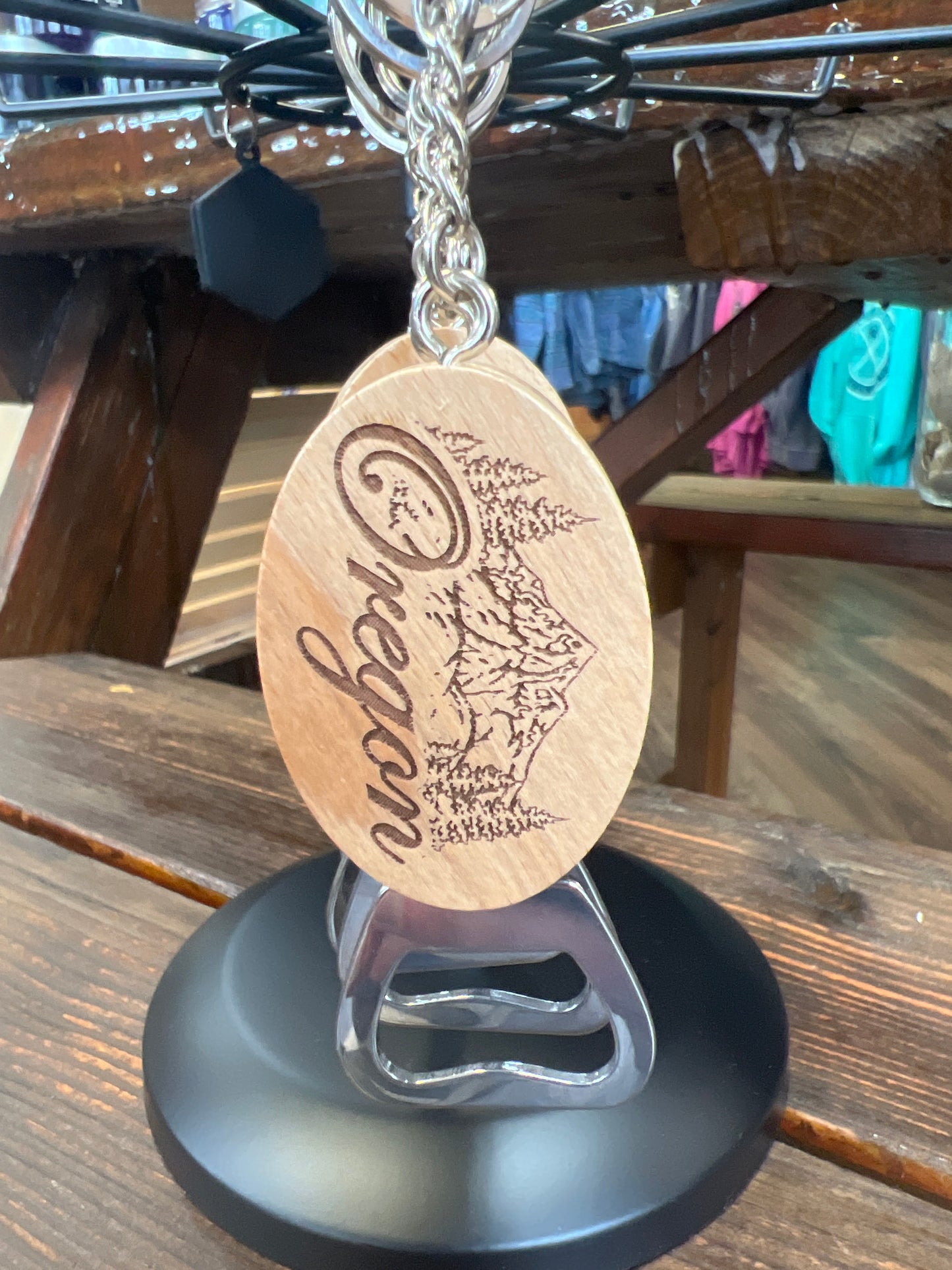 Oregon Coast Wood Bottle Opener Keychain
