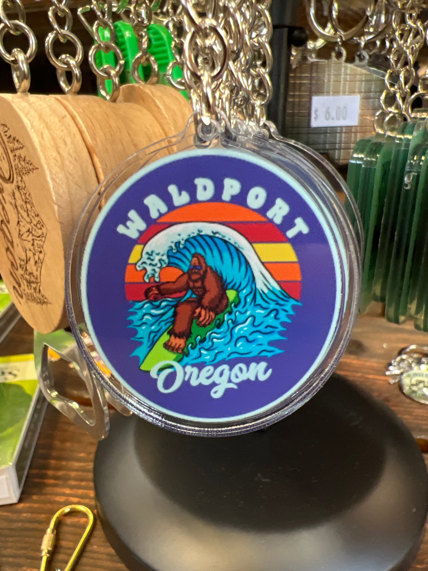 Bigfoot Surfing Waldport, Oregon Keychain (Copy)