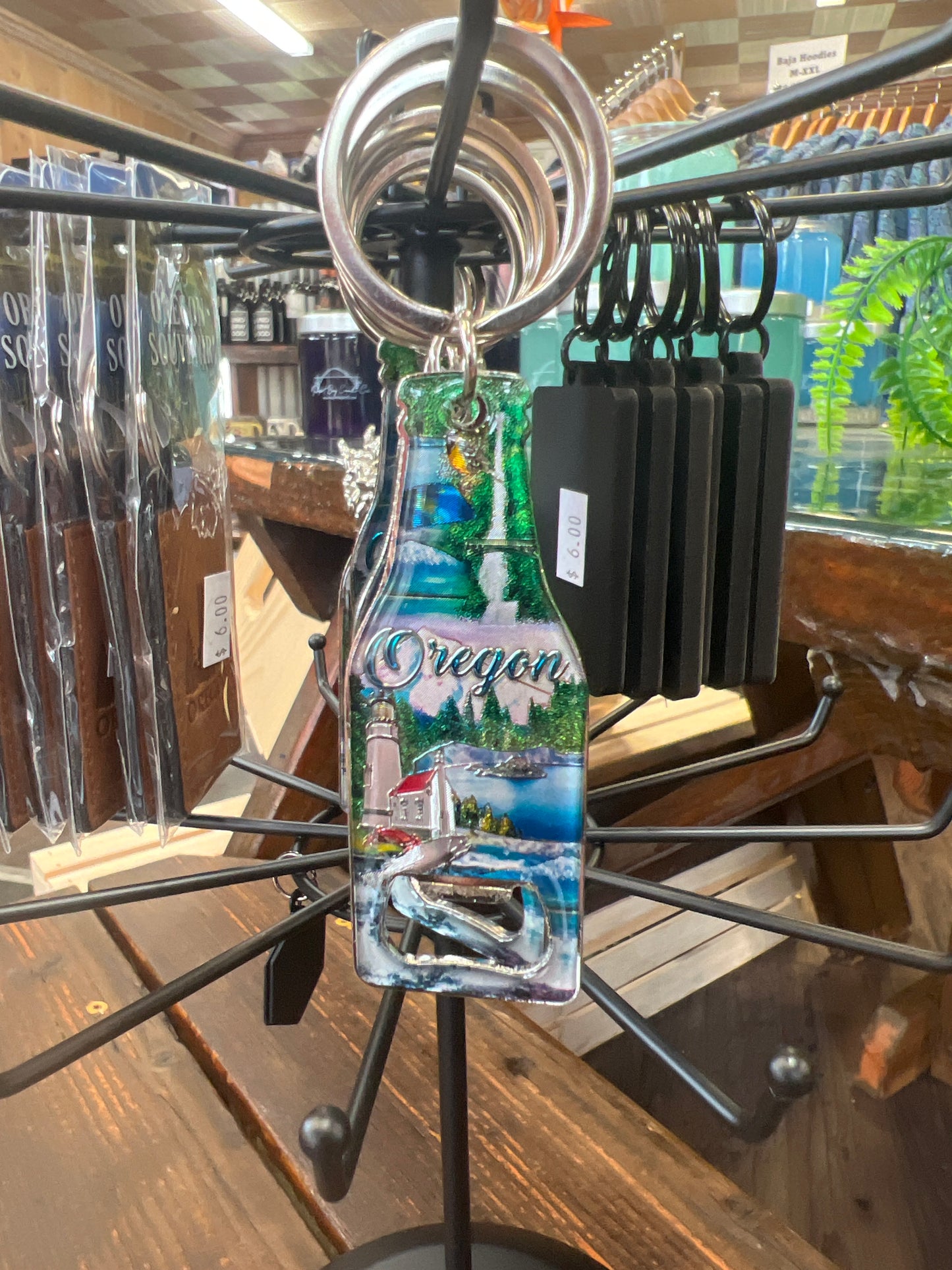 Oregon Lighthouse Bottle Opener Keychain