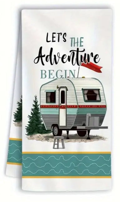 Let the Adventure Begin Tea Towel