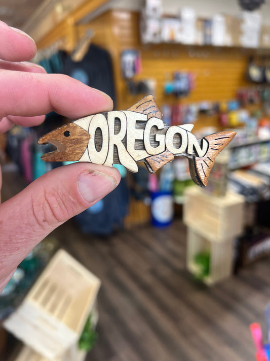 Oregon Wooden Fish Magnet