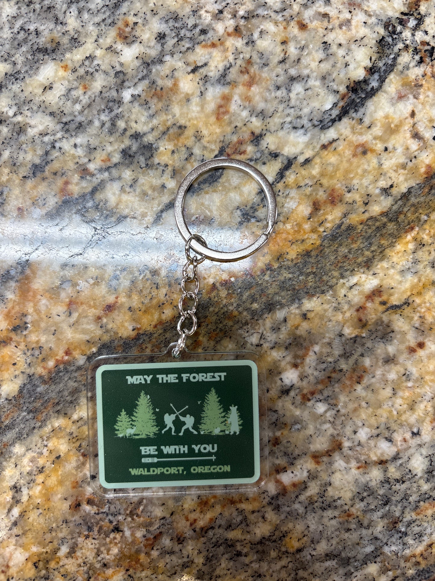 May the Forest Be With You Waldport, Oregon Keychain