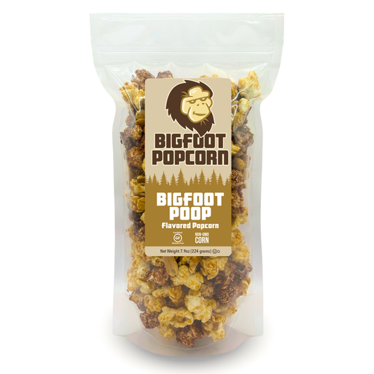 Bigfoot Poop Chocolate and Caramel Gourmet Popcorn