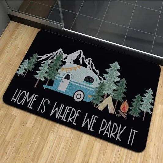Home is Where We Park It Door Mat
