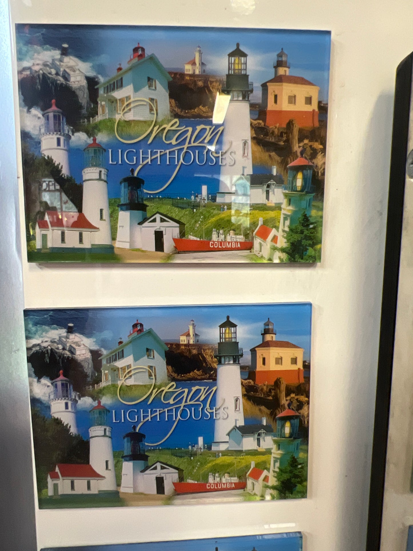 Oregon Lighthouse Collage Foil Magnet