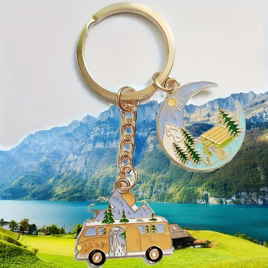 Moonlight + VW Bus Keychain