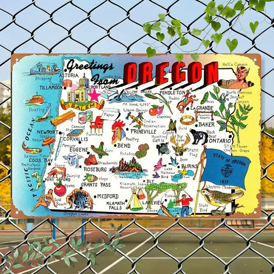 Greetings from Oregon Metal Wall Art