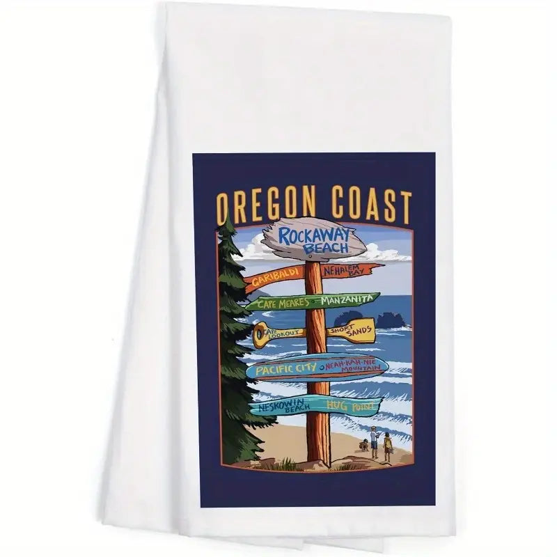 Oregon Coast Tea Towel