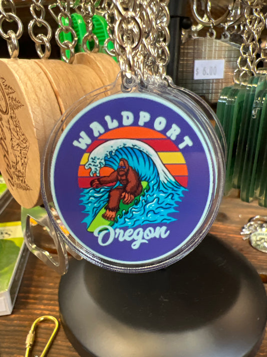 Bigfoot Surfing Waldport, Oregon Keychain (Copy)