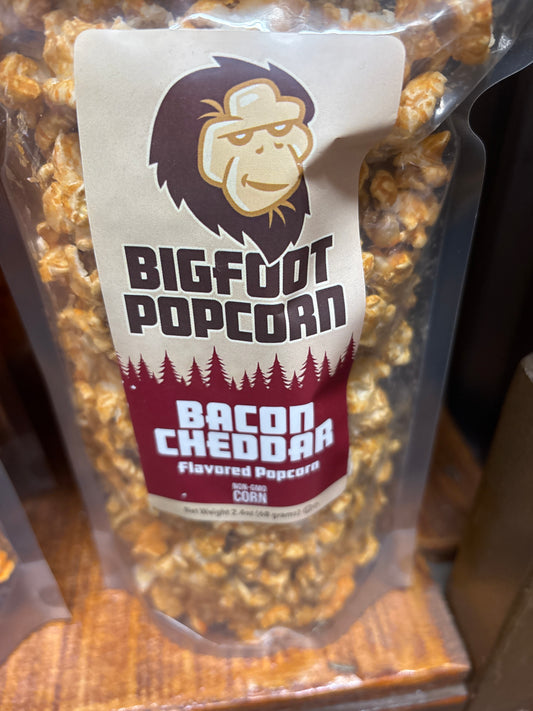 Bigfoot popcorn, bacon cheddar