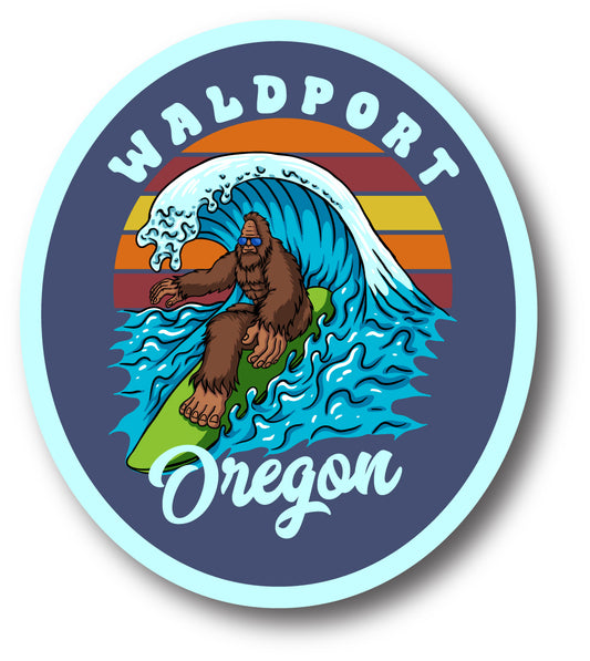 Bigfoot Surfing Waldport, Oregon Sticker