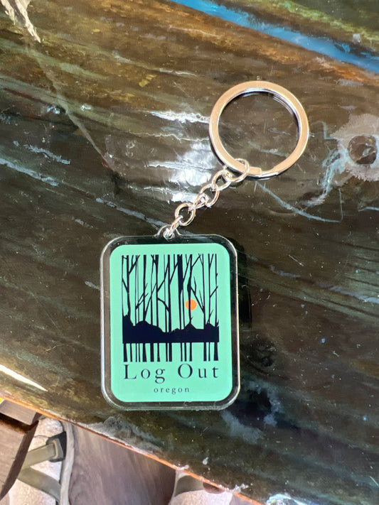 Log Out Oregon Keychain