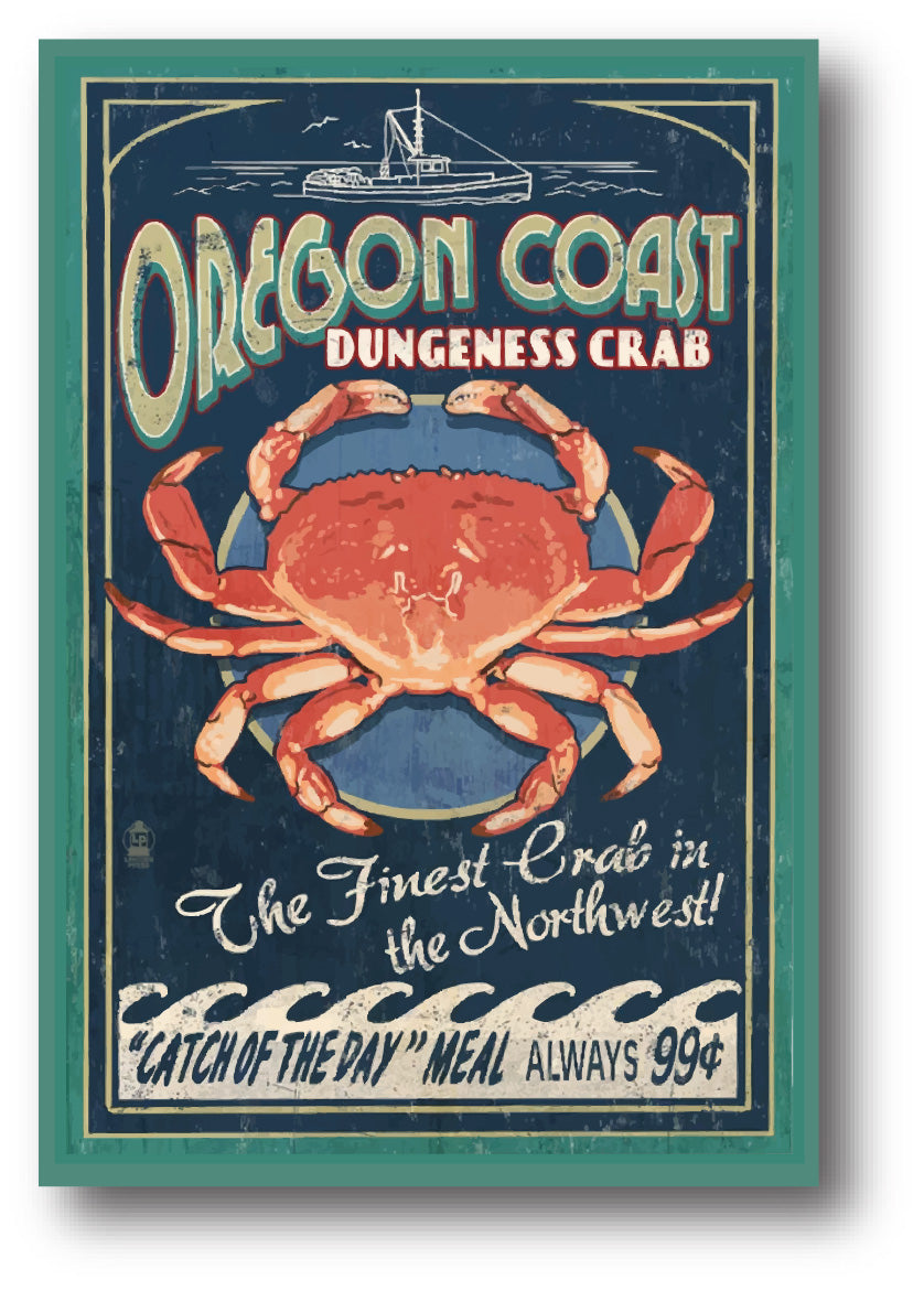 Oregon Coast Dungeness Crab Sticker