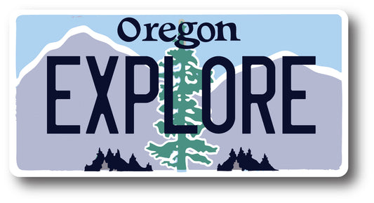 Oregon Explore License Plate Sticker