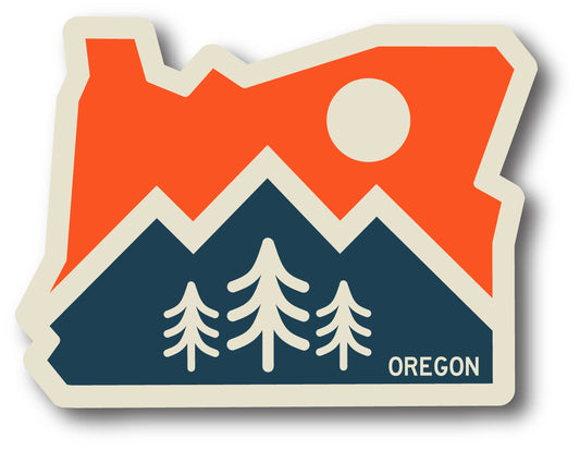 Oregon Modern Mountain Scene Sticker