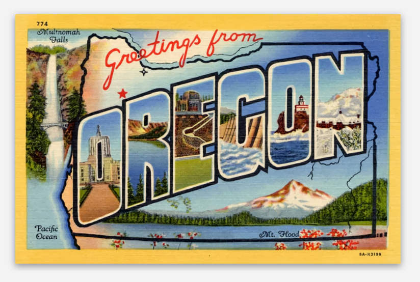 Greetings from Oregon Postcard Magnet