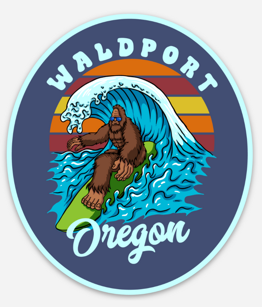 Bigfoot Surfing Waldport, Oregon Magnet