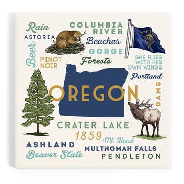 Oregon Themed Ceramic Coaster